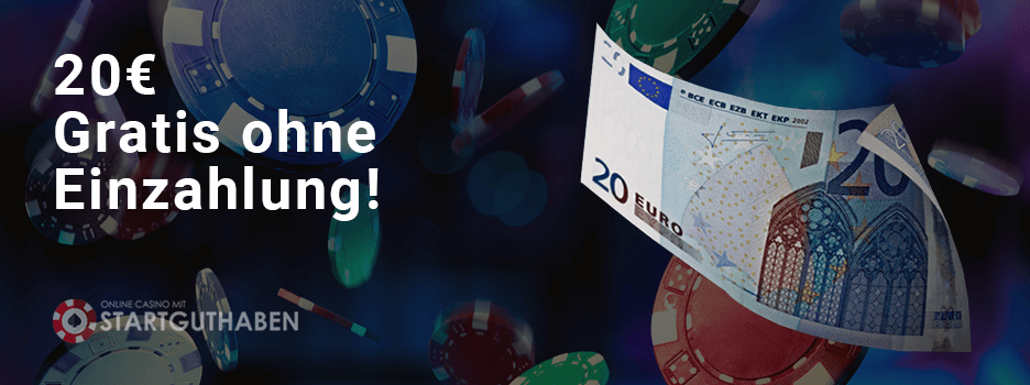 Grafische Darstellung eines 20 Euro No-Deposit Bonus in einem Online Casino wie NVCasino
